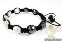 Multi color rhinestone macramé faceted bead rope bracelet 5.00ct