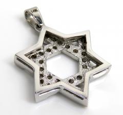 14k white gold diamond star of david pendant 1.04ct
