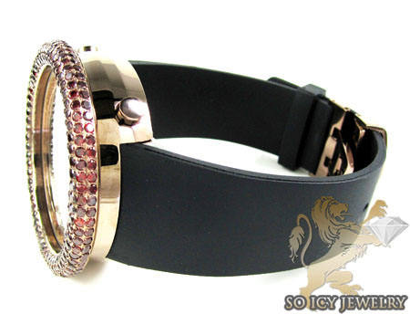 Red sapphire rose techno com kc digital watch 10.00ct