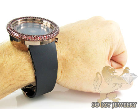 Red sapphire rose techno com kc digital watch 10.00ct