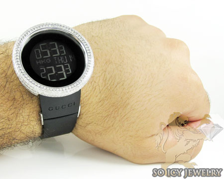 Mens diamond igucci digital big bezel white stainless steel watch 12.00ct - Image 10