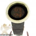Mens diamond igucci digital big bezel yellow stainless steel watch 12.00ct