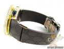 Mens diamond igucci digital big bezel yellow stainless steel watch 12.00ct