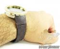 Mens diamond igucci digital big bezel yellow stainless steel watch 12.00ct