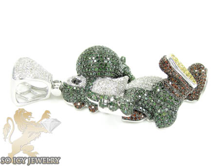 Yoshi 10k white gold diamond pendant 8.00ct