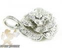 Ladies 14k white gold diamond flower pendant 2.00ct