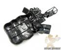 Mens black sterling silver diamond money bag pendant 1.75ct