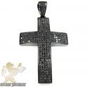 Mens black sterling silver black diamond cross 12.01ct