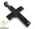 Mens black sterling silver black diamond cross 12.01ct