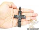 Mens black sterling silver black diamond cross 12.01ct