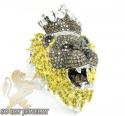 White sterling silver diamond lion king ring 4.00ct