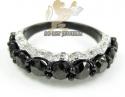 Ladies 10k black gold black & white diamond wedding band 3.43ct