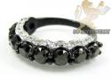 Ladies 10k black gold black & white diamond wedding band 3.43ct