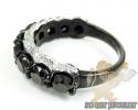 Ladies 10k black gold black & white diamond wedding band 3.43ct