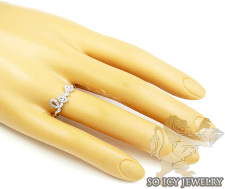 Ladies 10k white gold diamond love ring 0.20ct - Image 3