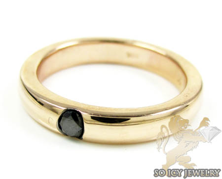 10k gold black diamond enamel wedding band 0.18ct