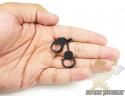 Black sterling silver black diamond handcuff pendant 1.30ct