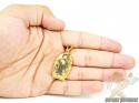 Yellow sterling silver red & green diamond virgin mary pendant 0.50ct