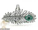Ladies 14k white gold peacock feather diamond ring 1.00ct