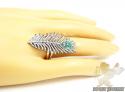 Ladies 14k white gold peacock feather diamond ring 1.00ct