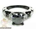 Ladies 10k black gold diamond engagement ring 3.41ct