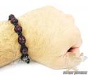 Burgundy rhinestone macramé bead rope bracelet 5.00ct