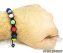 Multi colored rhinestone macramé bead rope bracelet 9.00ct