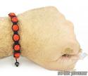 Red rhinestone macramé bead rope bracelet 9.00ct