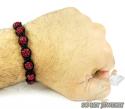 Burgundy red rhinestone macramé bead rope bracelet 9.00ct