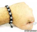 Gray rhinestone macramé bead rope bracelet 9.00ct