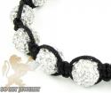 White rhinestone macramé bead rope bracelet 9.00ct