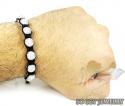 White rhinestone macramé bead rope bracelet 9.00ct