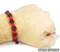 Black rhinestone macramé red bead rope bracelet 9.00ct