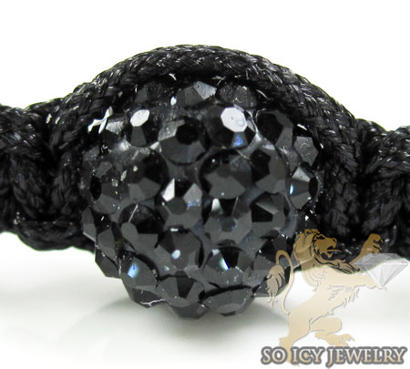 Black rhinestone macramé bead rope bracelet 9.00ct - Image 2