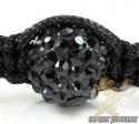 Black rhinestone macramé bead rope bracelet 9.00ct