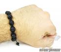 Black rhinestone macramé bead rope bracelet 9.00ct