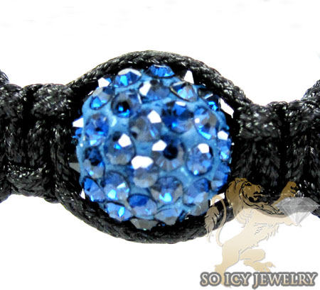 Blue rhinestone macramé bead rope bracelet 9.00ct - Image 2
