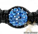 Blue rhinestone macramé bead rope bracelet 9.00ct