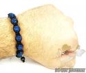 Blue rhinestone macramé bead rope bracelet 9.00ct