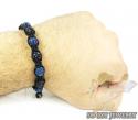Blue & black rhinestone macramé bead rope bracelet 9.00ct