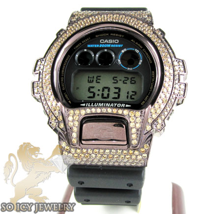 Mens champagne cz dw-6900 brown g-shock watch 5.00ct - Image 2