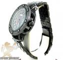 Mens joe rodeo black stainless steel apollo diamond watch 1.70ct