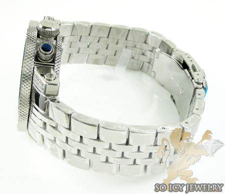Mens joe rodeo white stainless steel apollo diamond watch 1.70ct - Image 3