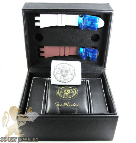 Mens joe rodeo white stainless steel apollo diamond watch 1.70ct