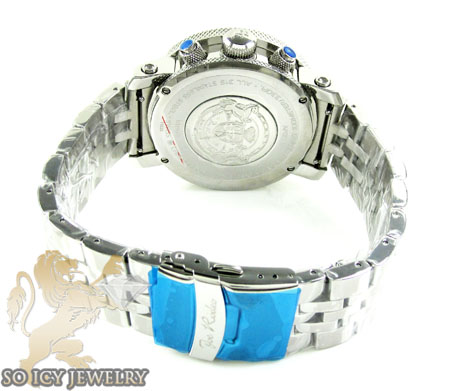Mens joe rodeo white stainless steel apollo diamond watch 1.70ct