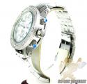 Mens joe rodeo white stainless steel apollo diamond watch 1.70ct