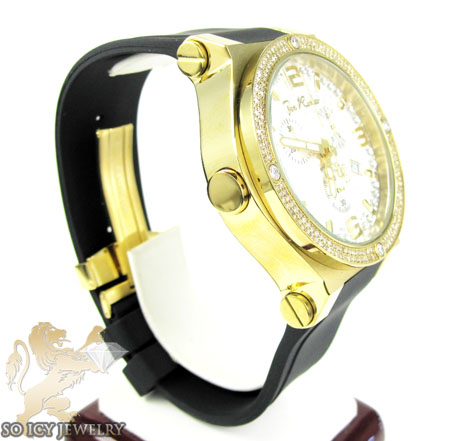 Mens joe rodeo yellow stainless steel phantom diamond watch 2.25ct