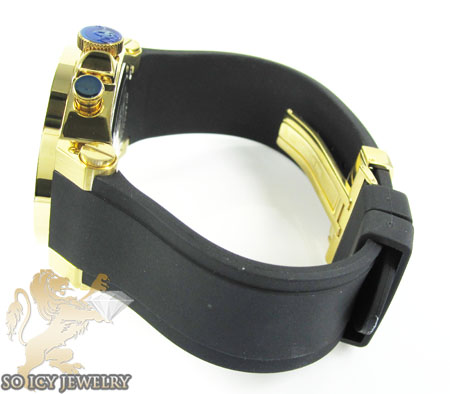 Mens joe rodeo yellow stainless steel phantom diamond watch 2.25ct