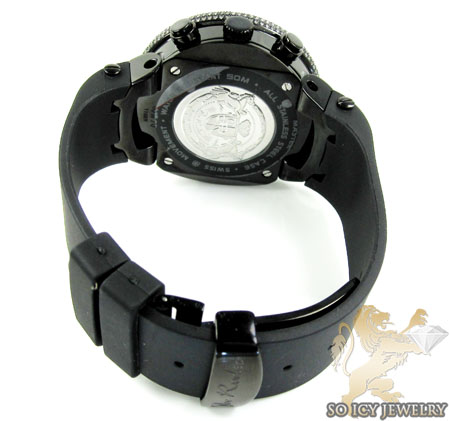 Mens joe rodeo black stainless steel master diamond watch 6.50ct 