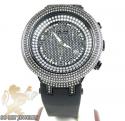 Mens joe rodeo black stainless steel master diamond watch 6.50ct 